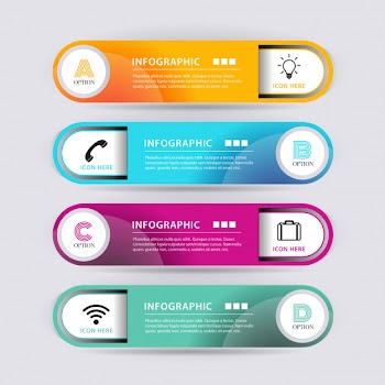 Abstract shape infographic banner Free Vector