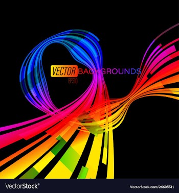 Abstract shapes colors on a black scene vector image
