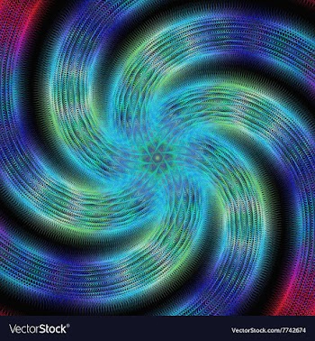Abstract shiny blue fractal spiral design vector image