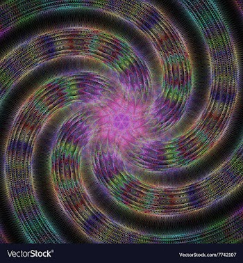 Abstract shiny colorful fractal spiral design vector image