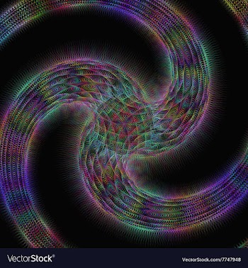 Abstract shiny colorful fractal spiral design vector image