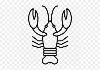 Abstract Silhouette Of Lobster Premium Clipart - Lobster Black And White Clipart