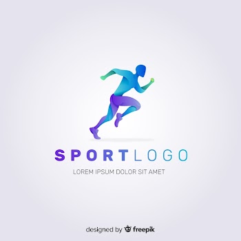 Abstract silhouette sport logo flat design Free Vector