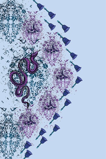 Abstract Snake and Floral Pattern Design