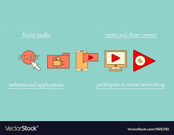 Abstract social media background with lines vector image