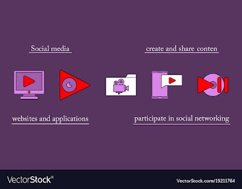 Abstract social media background with lines vector image