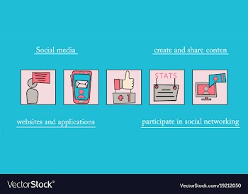 Abstract social media background with lines vector image