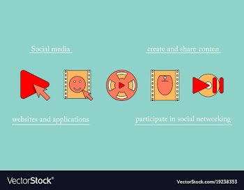 Abstract social media background with lines vector image