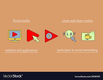Abstract social media background with lines vector image