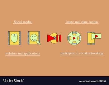 Abstract social media background with lines vector image