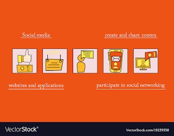 Abstract social media background with lines vector image