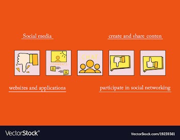Abstract social media background with lines vector image