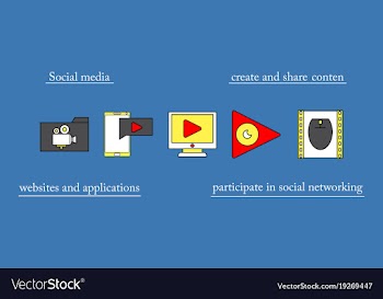 Abstract social media background with lines vector image
