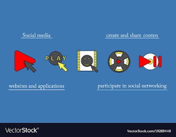 Abstract social media background with lines vector image