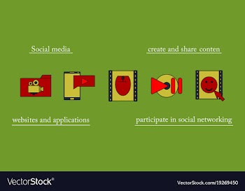 Abstract social media background with lines vector image