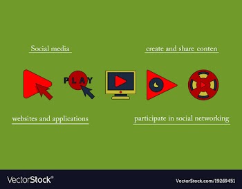 Abstract social media background with lines vector image
