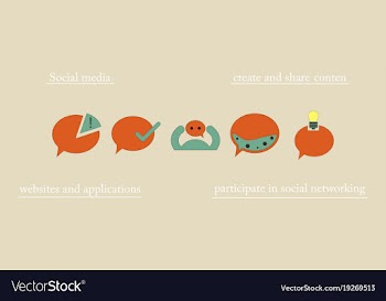 Abstract social media background with lines vector image