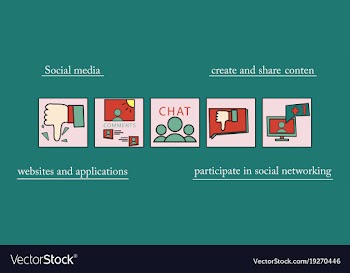Abstract social media background with lines vector image