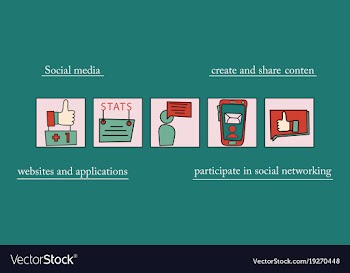 Abstract social media background with lines vector image
