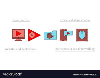 Abstract social media background with lines vector image