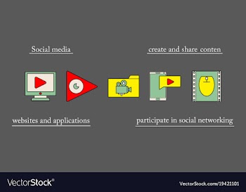 Abstract social media background with lines vector image
