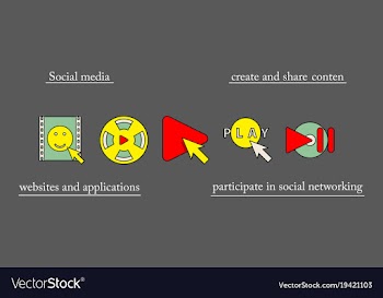 Abstract social media background with lines vector image