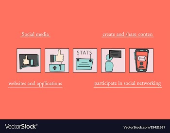 Abstract social media background with lines vector image