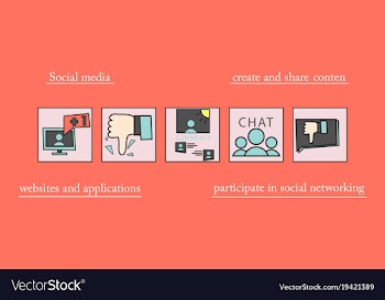 Abstract social media background with lines vector image
