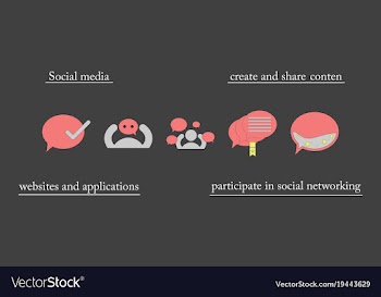 Abstract social media background with lines vector image