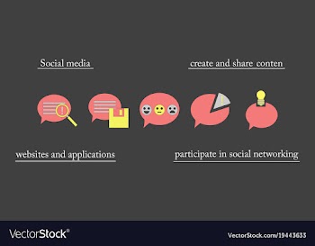 Abstract social media background with lines vector image