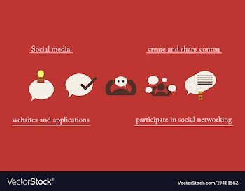 Abstract social media background with lines vector image