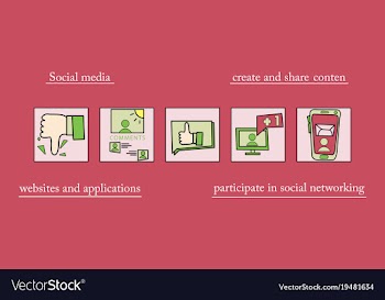 Abstract social media background with lines vector image