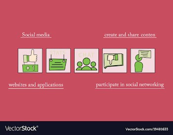 Abstract social media background with lines vector image