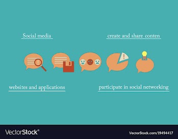 Abstract social media background with lines vector image