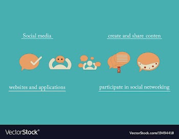 Abstract social media background with lines vector image