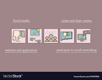 Abstract social media background with lines vector image
