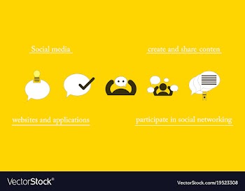 Abstract social media background with lines vector image
