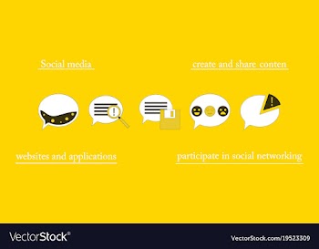 Abstract social media background with lines vector image