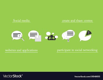 Abstract social media background with lines vector image