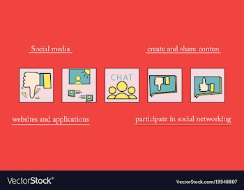 Abstract social media background with lines vector image