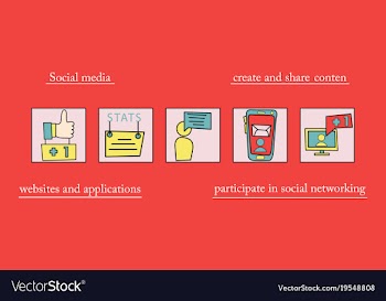 Abstract social media background with lines vector image
