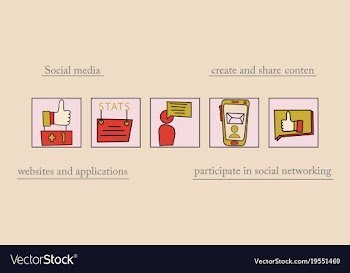Abstract social media background with lines vector image