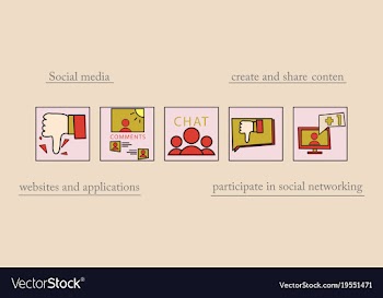 Abstract social media background with lines vector image