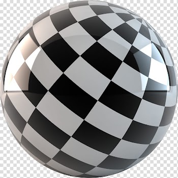 Abstract Sphere Renders , round white and black checked ball artwork transparent background PNG clipart