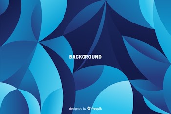 Abstract spheres on blue shades background Free Vector
