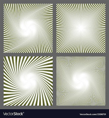 Abstract spiral ray and starburst background set vector image