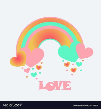 Abstract spring background raining hearts cloud vector image