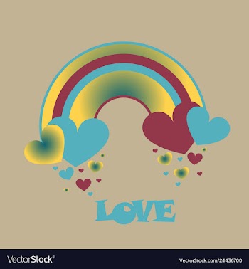 Abstract spring background raining hearts cloud vector image