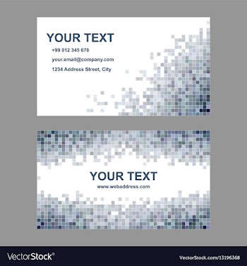 Abstract square mosaic business card design vector image