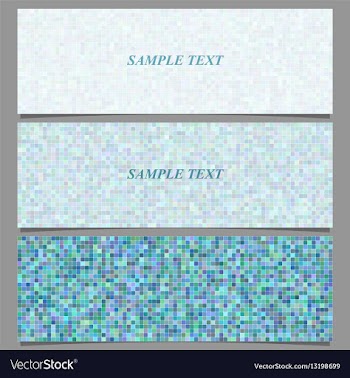 Abstract square mosaic pattern banner set vector image